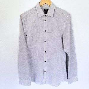 H&M Black & White Check Dress Shirt - Small